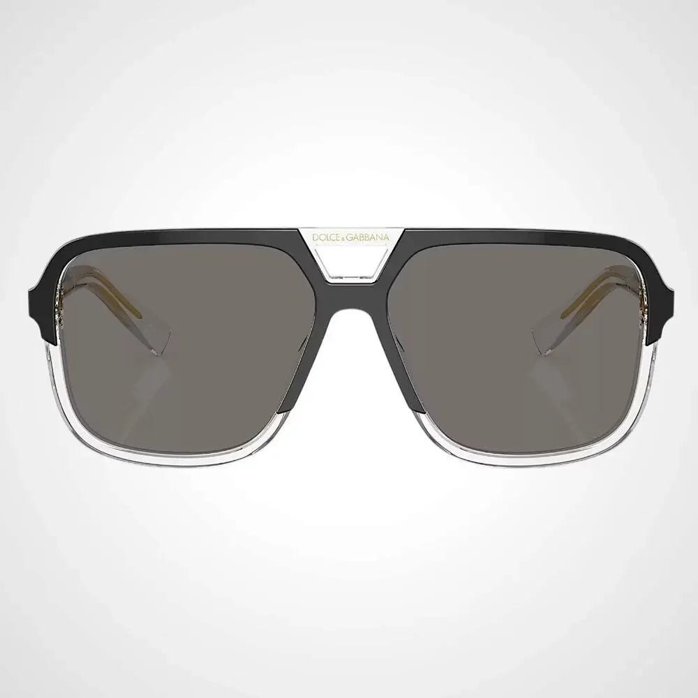 New Dolce&Gabbana Sunglasses Polarized Aviator Navigator Black & Transparent Men